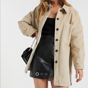 Oversized beige corduroy jacket | ASOS